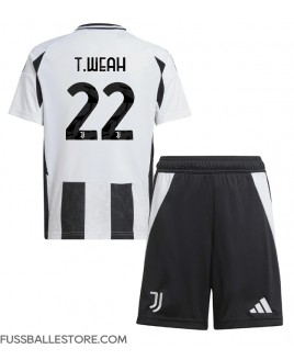 Günstige Juventus Timothy Weah #22 Heimtrikotsatz Kinder 2024-25 Kurzarm (+ Kurze Hosen)